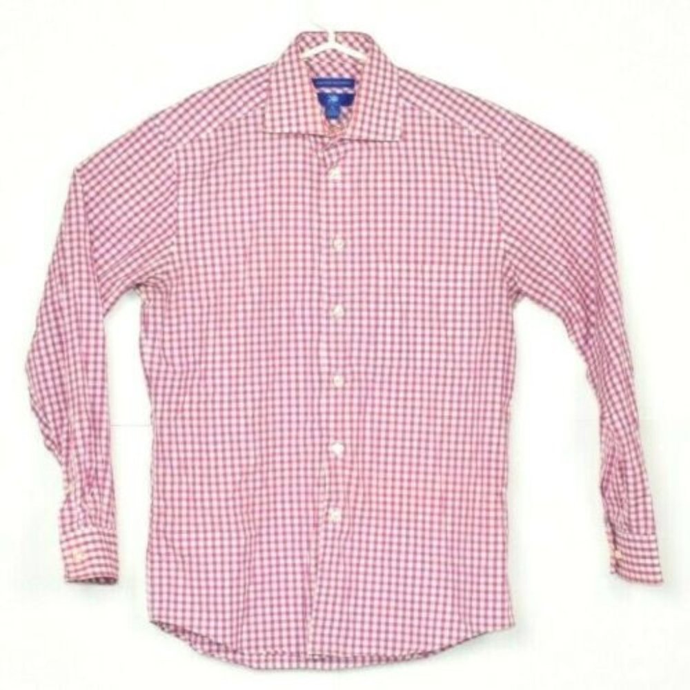 Egara Men's Non Iron Modern Fit Pink Check Shirt
